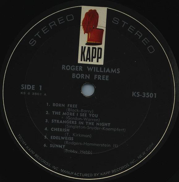 Roger Williams (2) : Born Free (LP, Album)