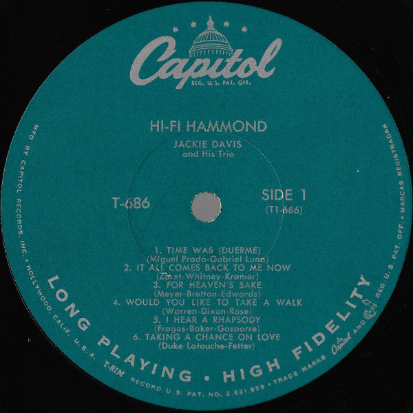 Jackie Davis : Hi-Fi Hammond (LP, Album, Mono)