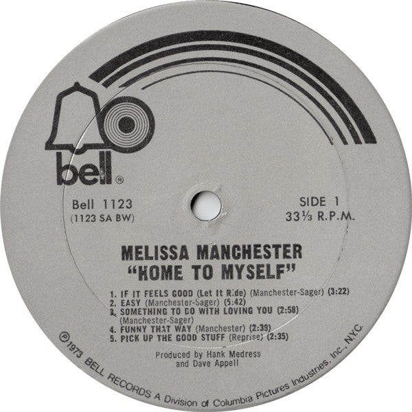 Melissa Manchester : Home To Myself (LP, Album, Bes)