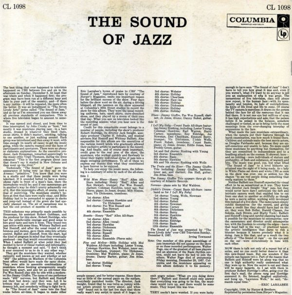 Various : The Sound Of Jazz (LP, Album, Mono)