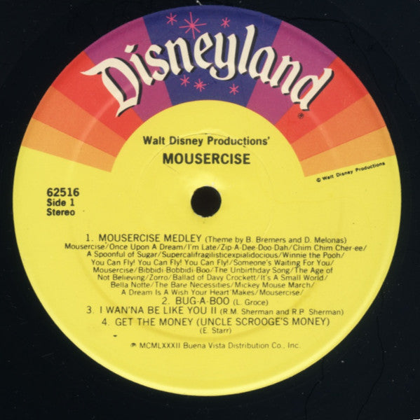 Various : Walt Disney Productions' Mousercise (LP, Album, PRC)