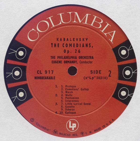 Aram Khatchaturian / Dmitry Kabalevsky / The Philadelphia Orchestra Conducted By Eugene Ormandy : Gayne Ballet Suite / The Comedians. Op.26 (LP, Mono, Bri)