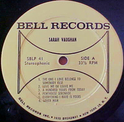 Sarah Vaughan : The Voice Of Sarah Vaughan (LP, Album)