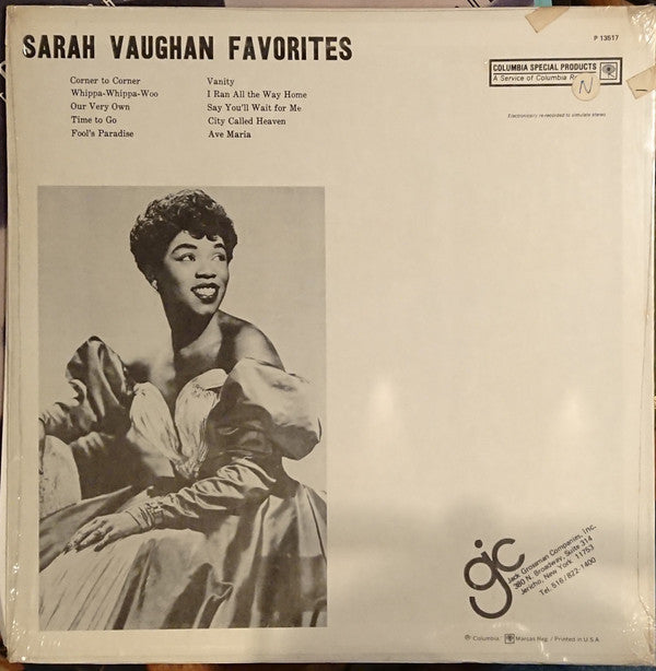 Sarah Vaughan : Favorites (LP, Comp)