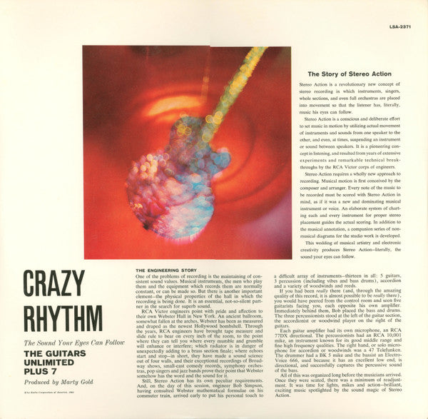 The Guitars Unlimited Plus 7 : Crazy Rhythm (LP, Album, Die)