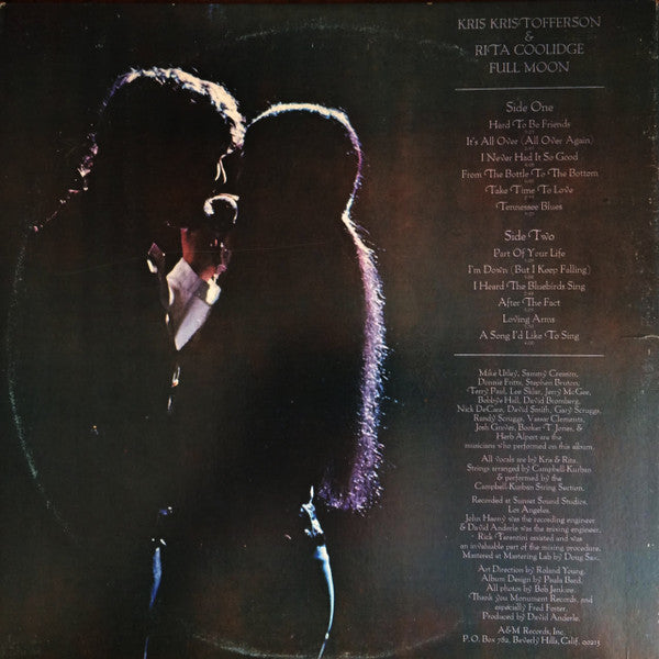 Kris Kristofferson & Rita Coolidge : Full Moon (LP, Album, Ter)