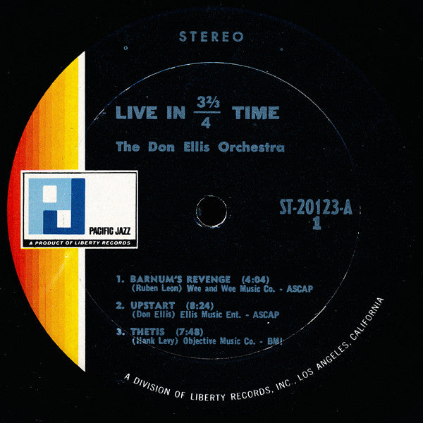 The Don Ellis Orchestra : Live In 3⅔/4 Time (LP, Album)