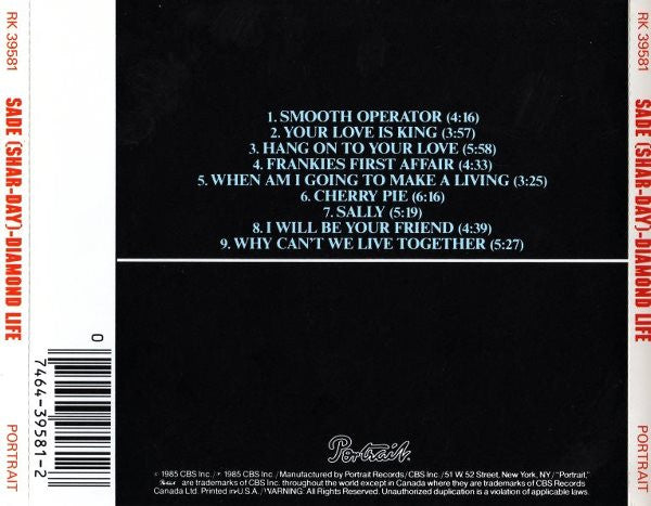 Sade : Diamond Life (CD, Album, RE)