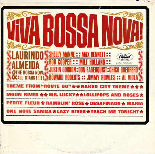 Laurindo Almeida & The Bossa Nova Allstars : Viva Bossa Nova! (LP, Album, Mono)