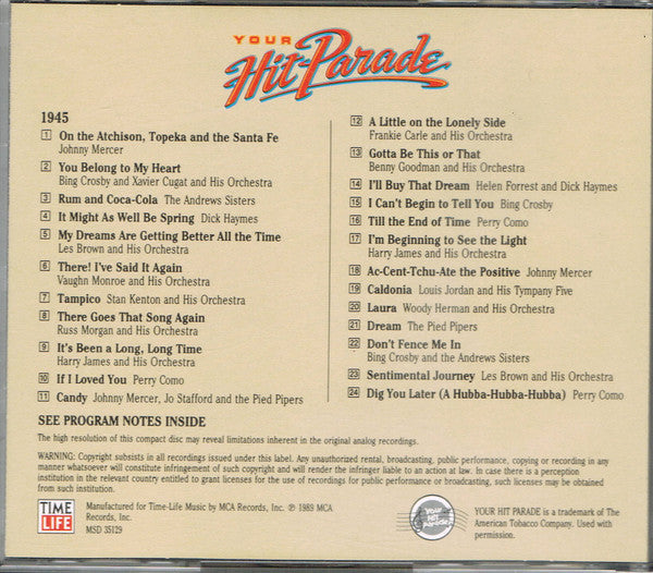 Various : Your Hit Parade 1945 (CD, Comp)