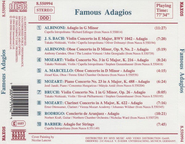 Various : Famous Adagios (CD, Comp)