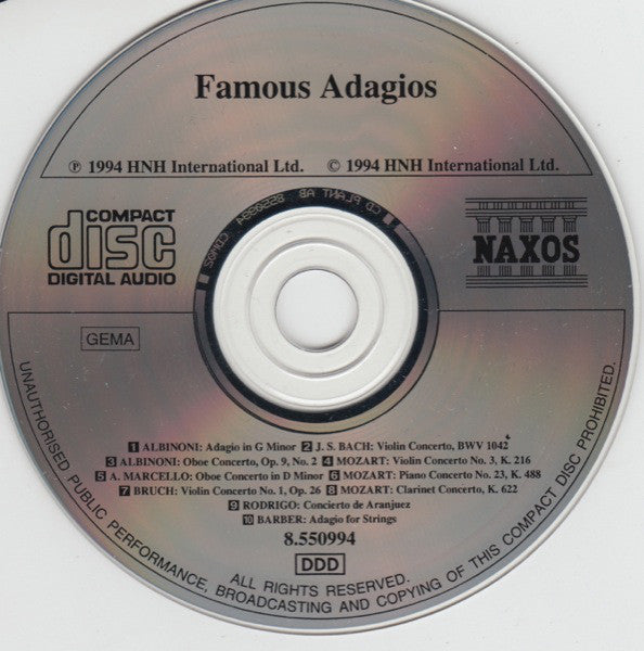 Various : Famous Adagios (CD, Comp)