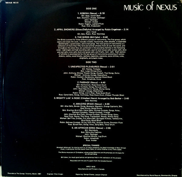 Nexus (18) : Music Of Nexus (LP, Album)