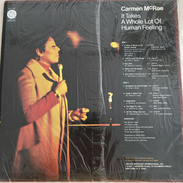 Carmen McRae : It Takes A Whole Lot Of Human Feeling (LP, Album)