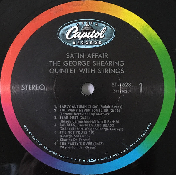 The George Shearing Quintet : Satin Affair (LP, Album, RP, Scr)