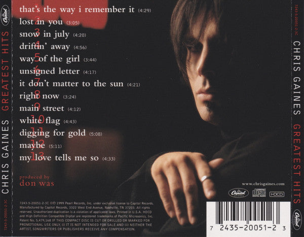 Chris Gaines : Greatest Hits / Garth Brooks In The Life Of Chris Gaines (HDCD, Album, Ltd, Hol)