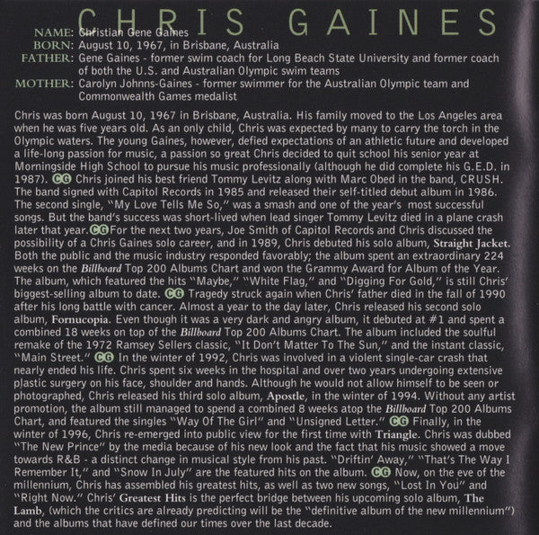 Chris Gaines : Greatest Hits / Garth Brooks In The Life Of Chris Gaines (HDCD, Album, Ltd, Hol)