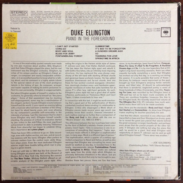 Duke Ellington : Piano In The Foreground (LP, Album, Bla)