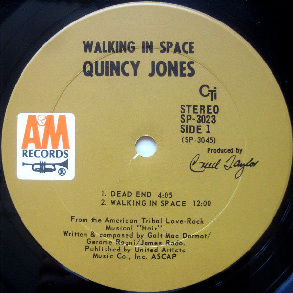 Quincy Jones : Walking In Space (LP, Album, Pit)