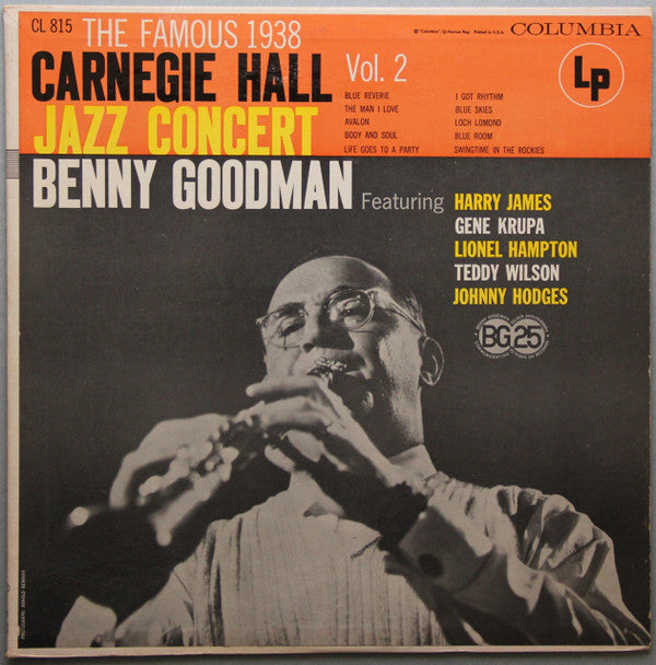 Benny Goodman : The Famous 1938 Carnegie Hall Jazz Concert - Vol. 2 (LP, Album, Mono, RE)