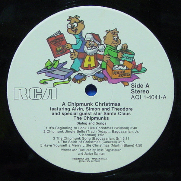 The Chipmunks : A Chipmunk Christmas (LP, Gat)