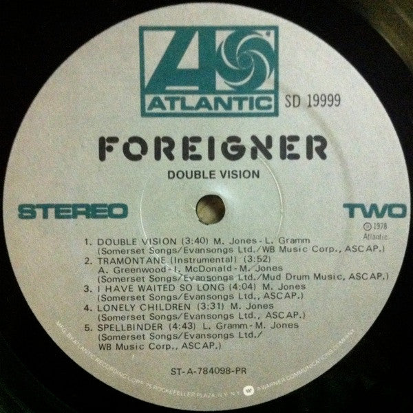 Foreigner : Double Vision (LP, Album, PR )