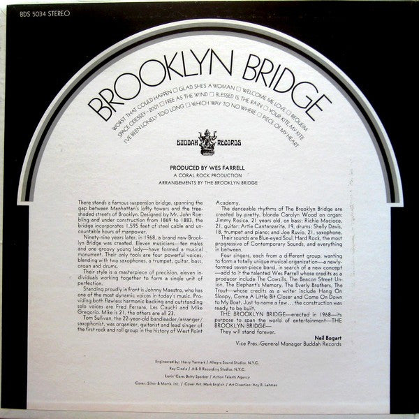 The Brooklyn Bridge : Brooklyn Bridge (LP, Album, ARC)