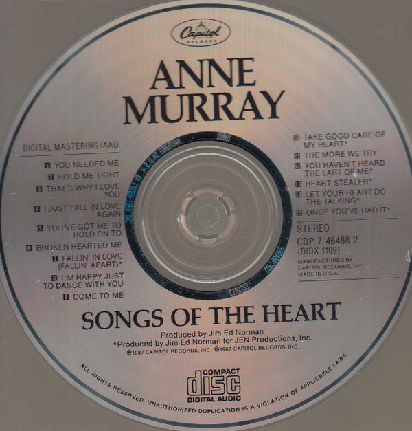 Anne Murray : Songs Of The Heart (CD, Album, Comp)