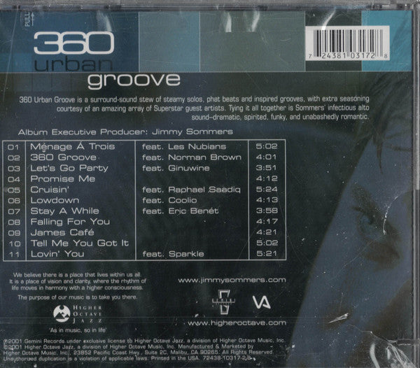 Jimmy Sommers : 360 Urban Groove (CD, Album)