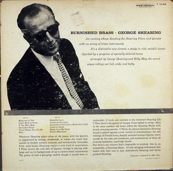 The George Shearing Quintet : Burnished Brass (LP, Album, Mono)