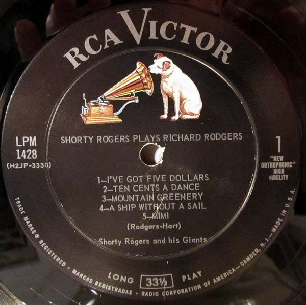 Shorty Rogers And His Giants : Shorty Rogers Plays Richard Rodgers (LP, Album, Mono, Ind)