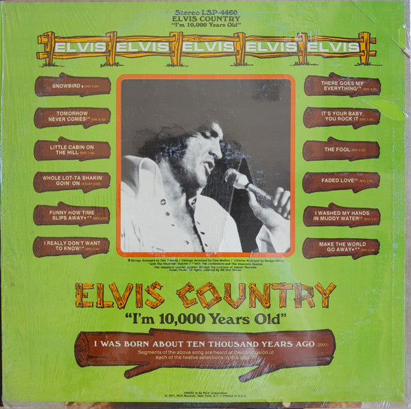 Elvis Presley : Elvis Country (I'm 10,000 Years Old) (LP, Album, Ind)