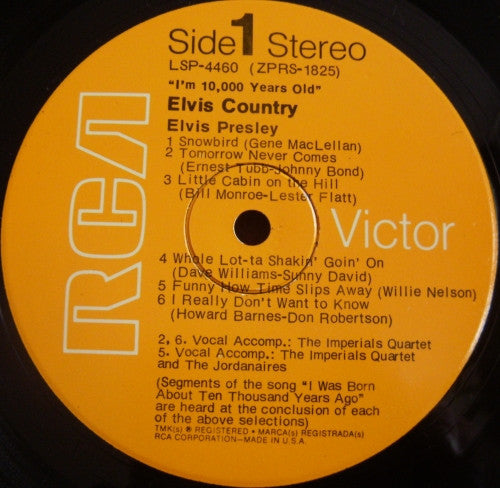 Elvis Presley : Elvis Country (I'm 10,000 Years Old) (LP, Album, Ind)