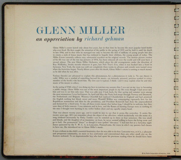 Glenn Miller And His Orchestra : For The Very First Time (3xLP, Album, Comp, Mono)