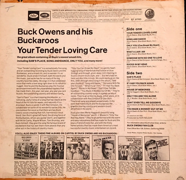 Buck Owens And His Buckaroos : Your Tender Loving Care (LP, Album)