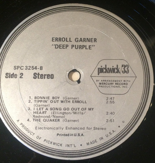 Erroll Garner : Deep Purple (LP, Album, RE, RP)