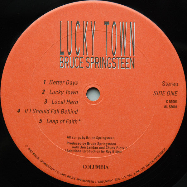 Bruce Springsteen : Lucky Town (LP, Album, Car)