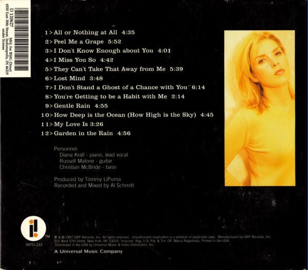 Diana Krall : Love Scenes (CD, Album, Club, Dig)