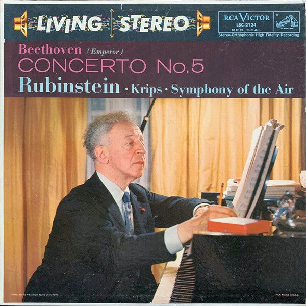 Ludwig Van Beethoven, Arthur Rubinstein  · Josef Krips  · Symphony Of The Air : (Emperor)  Concerto No. 5 (LP, Album, Sha)