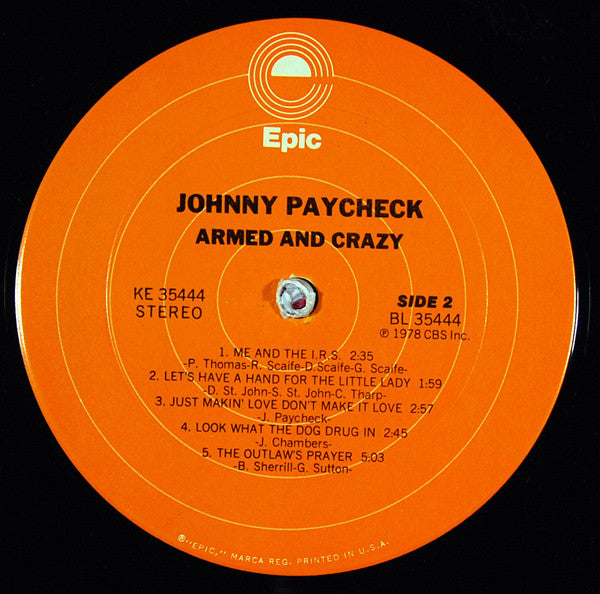 Johnny Paycheck : Armed And Crazy (LP, Album, Ter)