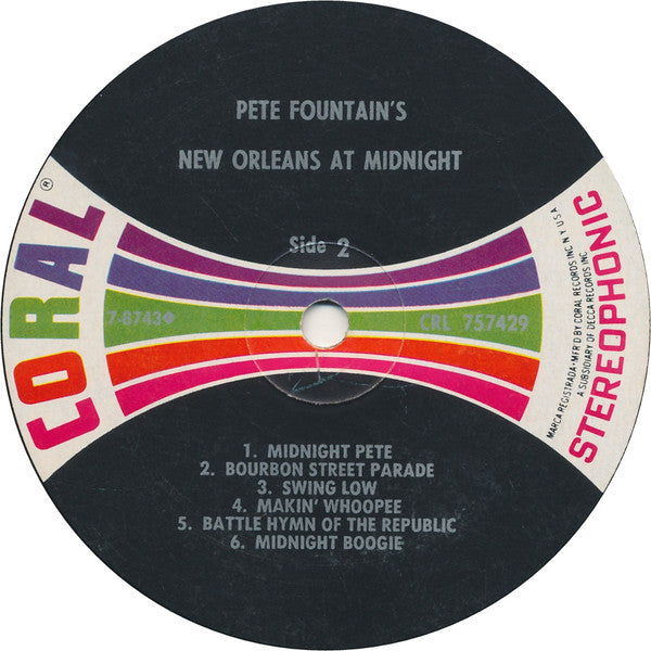 Pete Fountain : Pete Fountain's New Orleans At Midnight (LP, Album, Pin)