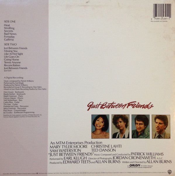 Earl Klugh, Patrick Williams : Just Between Friends - Original Motion Picture Soundtrack (LP, Album)