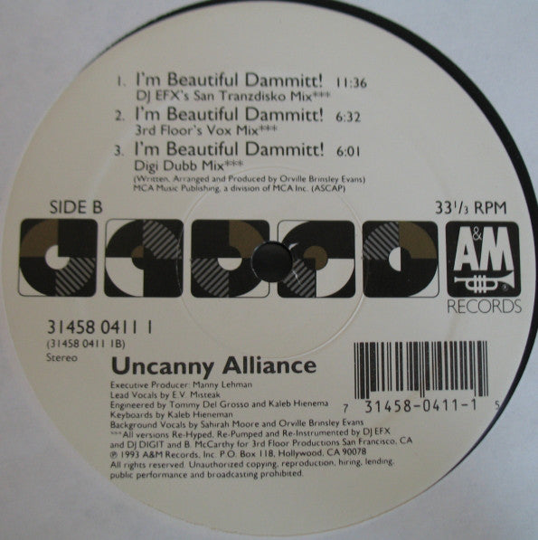 Uncanny Alliance : I'm Beautiful Dammitt! (12")