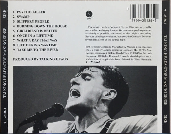 Buy Talking Heads : Stop Making Sense (CD, Album, Tar) Online for a great  price – The Turntable Store