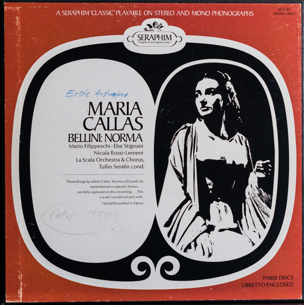 Vincenzo Bellini, Maria Callas, Mario Filippeschi, Ebe Stignani, Nicola Rossi-Lemeni : Norma (3xLP, Album, Mono, RE + Box)