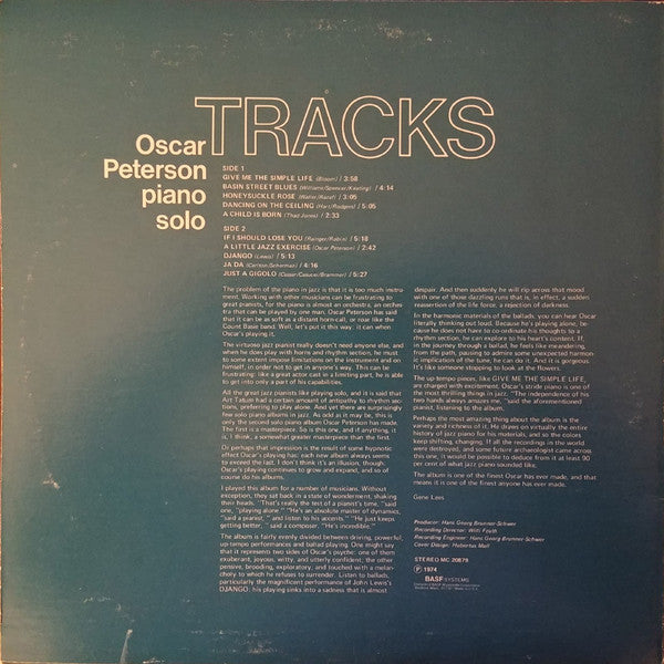 Oscar Peterson : Tracks (LP, Album, RE)