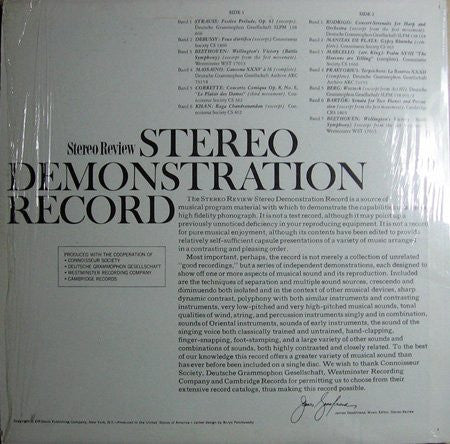 Various : Stereo Demonstration Record (LP, Album, Comp, RP)