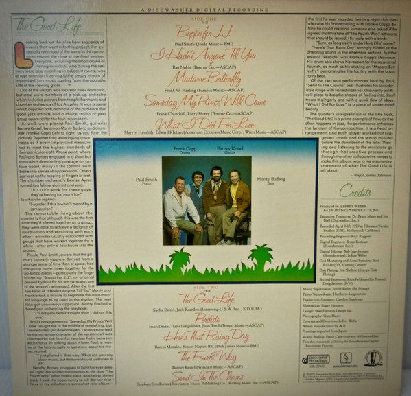 Paul Smith (5) With Monty Budwig, Frank Capp, Barney Kessel : The Good Life (LP)