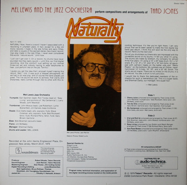 Mel Lewis And The Jazz Orchestra : Naturally (LP, Album, Gat)