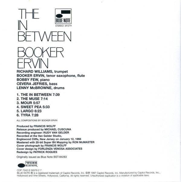 Booker Ervin : The In Between (CD, Album, Ltd, RE, RM)